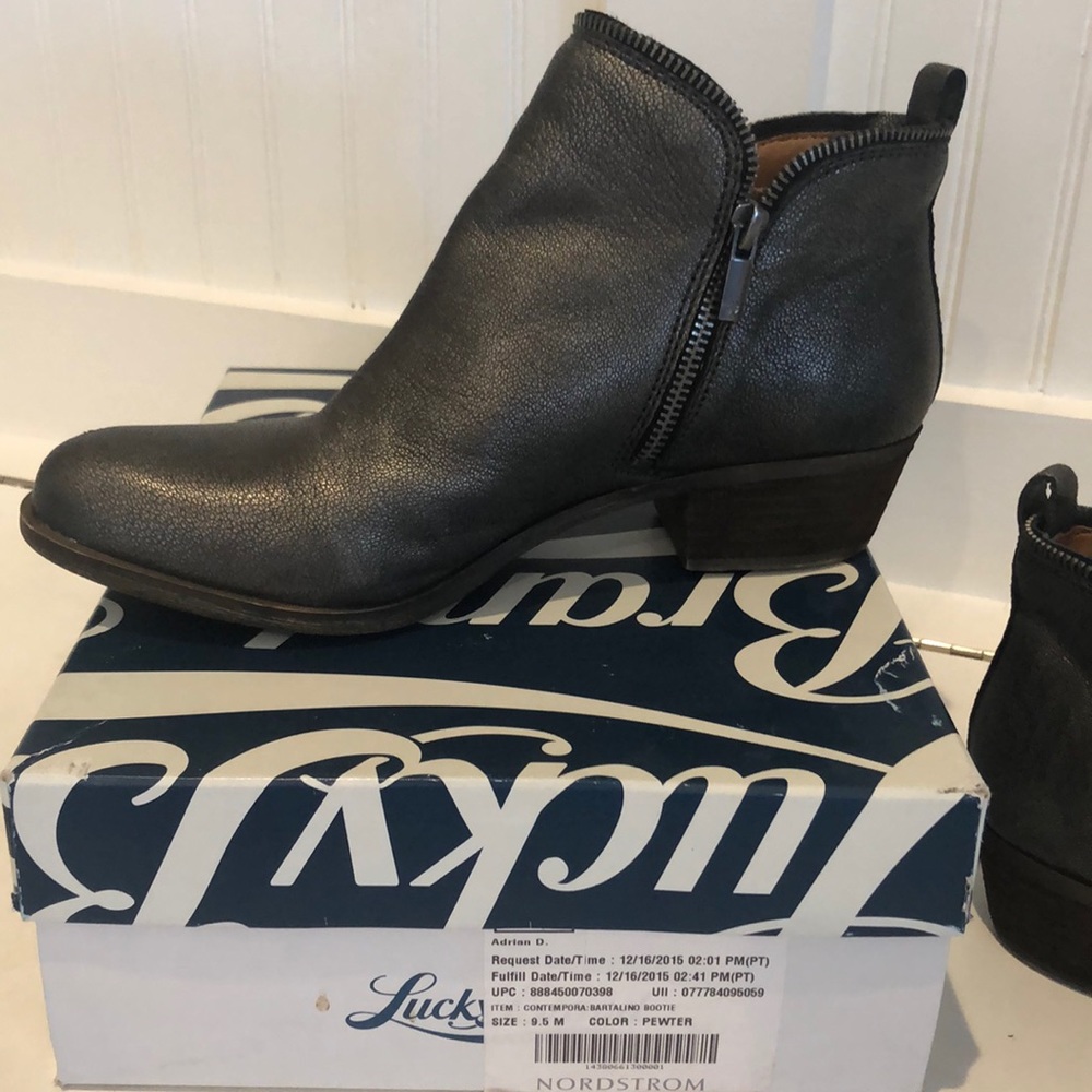 Lucky Brand NIB  Pewter boots 9.5